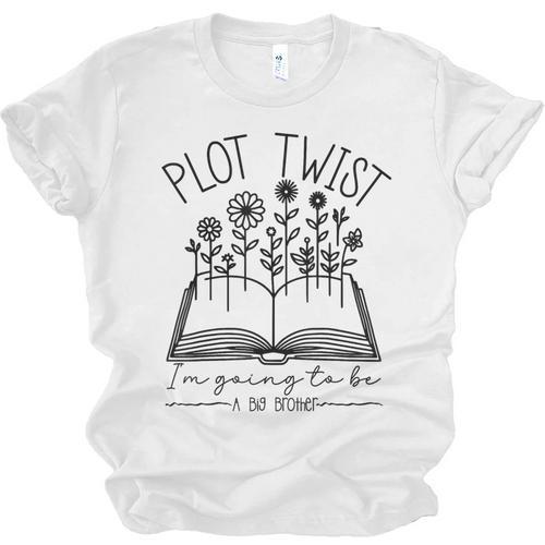 Plot Twist I'm Going To Be A Big Brothers Literary Book Boys Unisex Jersey T-Shirt - Bookorys