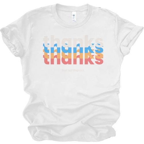 Polite Introvert Thanks But No Thanks Retro Graphic Unisex Jersey T-Shirt - Raresse