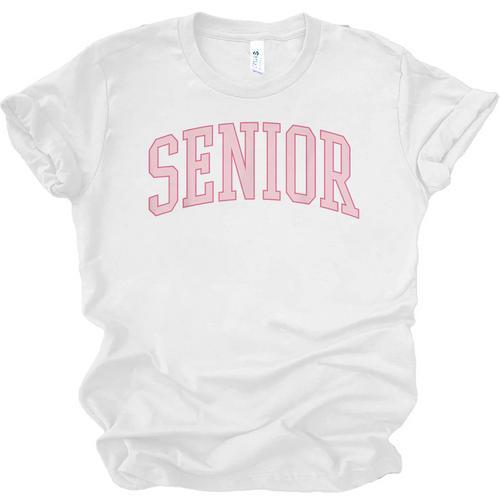 Preppy Varsity Pink Senior Graduation Unisex Jersey T-Shirt - Best Gift Smart