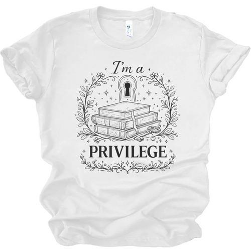 Im A Privilege Vintage Book Illustration Unisex Jersey T-Shirt - Bookorys DE