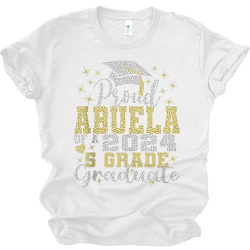 Proud Abuela Of 5th Grade Graduate 2024 Family Graduation Unisex Jersey T-Shirt - Best Gift Smart