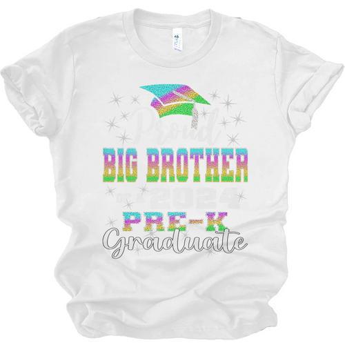 Proud Big Brother Of PreK School Graduate 2024 Graduation Premium Unisex Jersey T-Shirt - Best Gift Smart