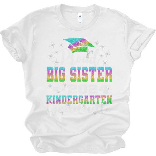 Proud Big Sister Of Kindergarten Graduate 2024 Graduation Premium Unisex Jersey T-Shirt - Best Gift Smart