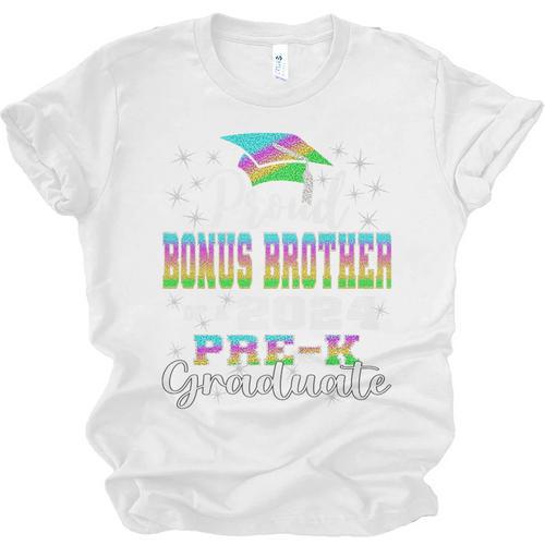 Proud Bonus Brother Of PreK School Graduate 2024 Graduation Premium Unisex Jersey T-Shirt - Best Gift Smart
