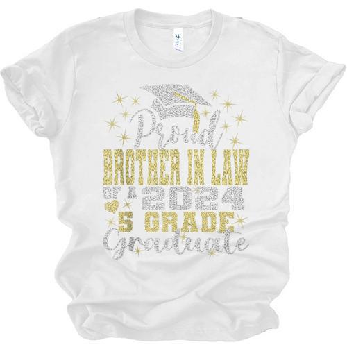Proud Brother In Law Of 5th Grade Graduate 2024 Graduation Unisex Jersey T-Shirt - Best Gift Smart