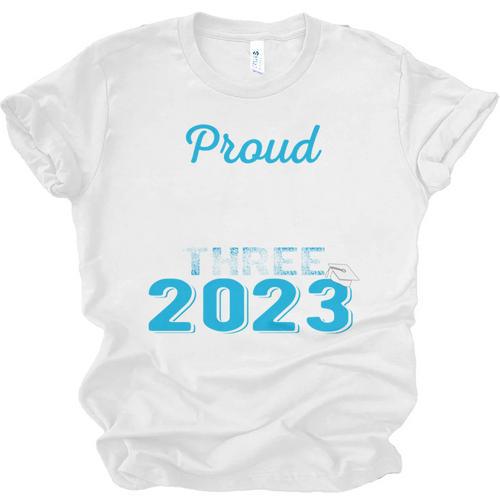 Proud Godfather Of Three 2023 Graduate 23 Class Graduation Unisex Jersey T-Shirt - Best Gift Smart