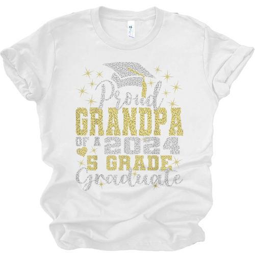 Proud Grandpa Of 5th Grade Graduate 2024 Family Graduation Unisex Jersey T-Shirt - Best Gift Smart