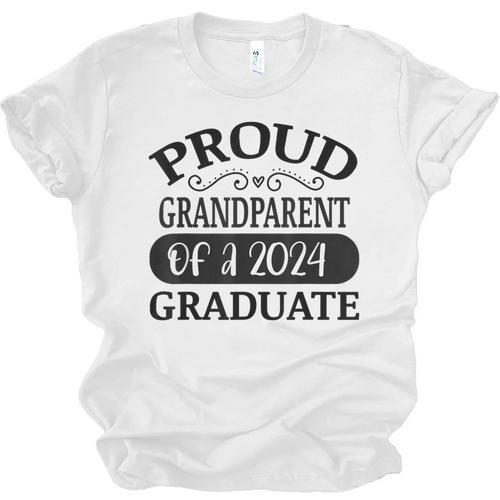Proud Grandparent Of A Class Of 2024 Graduate Graduation Unisex Jersey T-Shirt - Best Gift Smart