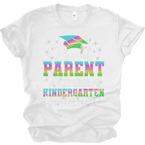 Proud Parent Of Kindergarten Graduate 2024 Graduation Parent Premium Unisex Jersey T-Shirt - Best Gift Smart