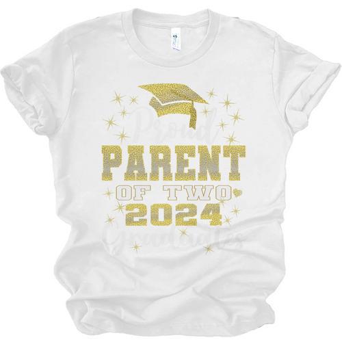 Proud Parent Of Two 2024 Graduate Class 2024 Graduation Premium Unisex Jersey T-Shirt - Best Gift Smart