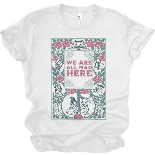Puddin Threads Cheshire Cat Alice In Wonderland Vintage Book Adults Small Short Sleeve Classic Fit Unisex Jersey T-Shirt - Bookorys DE