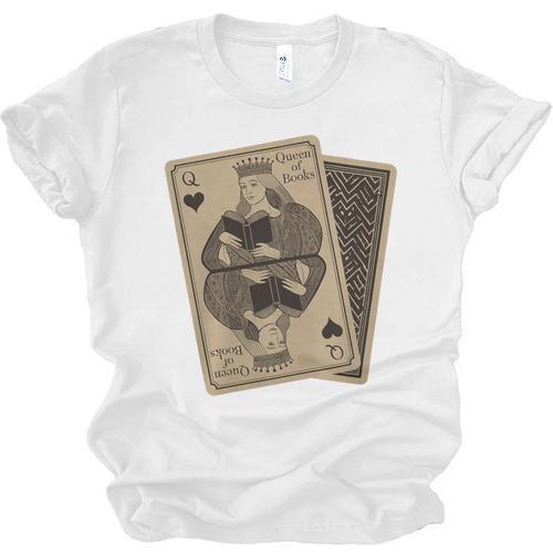 Queen Of Books Playing Card Aesthetic For Book Lovers Premium Tri-Blend Unisex Jersey T-Shirt - Bookorys AU