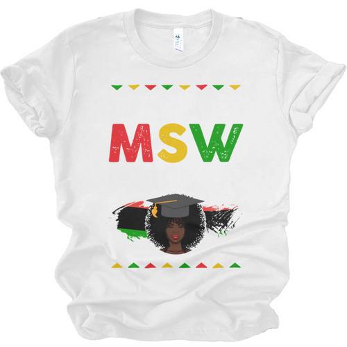 Queen MSW Social Work Grads Masters Graduation Unisex Jersey T-Shirt - Best Gift Smart