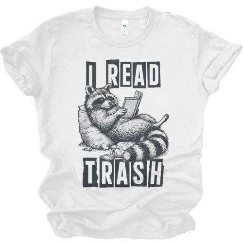 Racoon Reading Spicy Smutty Book Booktok I Read Trashy Books Unisex Jersey T-Shirt - Bookorys