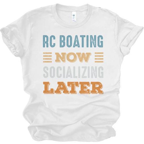 RC Boating Now Minimal Socializing Introvert Vintage Unisex Jersey T-Shirt - Raresse