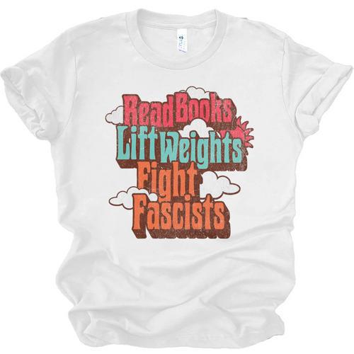 Read Books Lift Weights Fight Fascists Reading No Kings Premium Tri-Blend Unisex Jersey T-Shirt - Bookorys DE