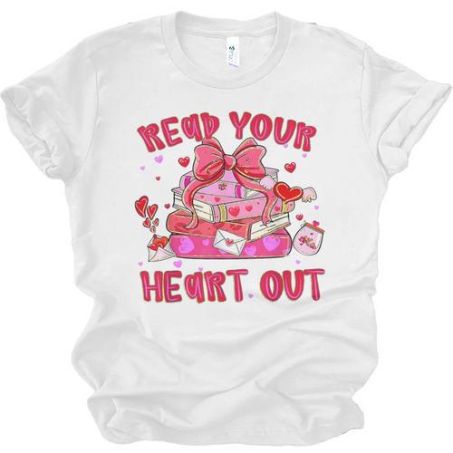 Read Your Heart Out Teacher Valentine Reading Book Lover Unisex Jersey T-Shirt - Bookorys