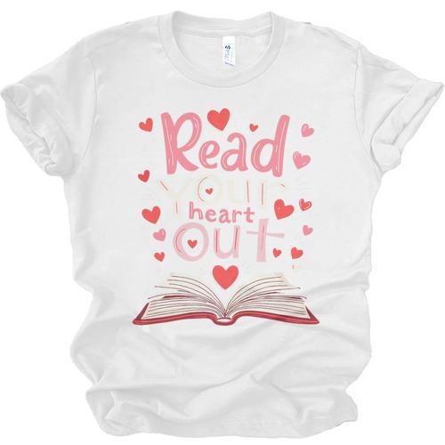 Read Your Heart Out Teacher Valentines Day Reading Book Love Premium Tri-Blend Unisex Jersey T-Shirt - Bookorys AU