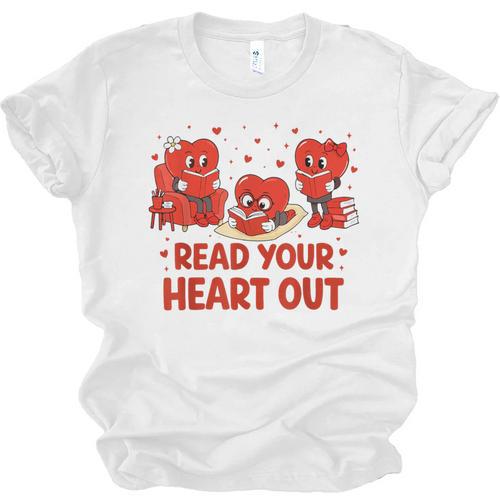 Read Your Heart Out Valentine Teacher Bookworm Lover Unisex Jersey T-Shirt - Bookorys CA
