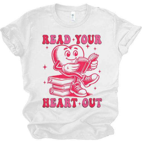 Read Your Heart Out Valentines Day Book Lover Bookish Teach Unisex Jersey T-Shirt - Bookorys DE