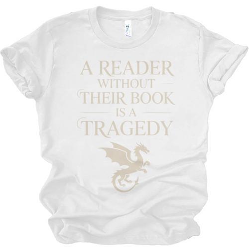 A Reader Without Their Book Is Tragedy Vintage Book Quote Unisex Jersey T-Shirt - Bookorys DE