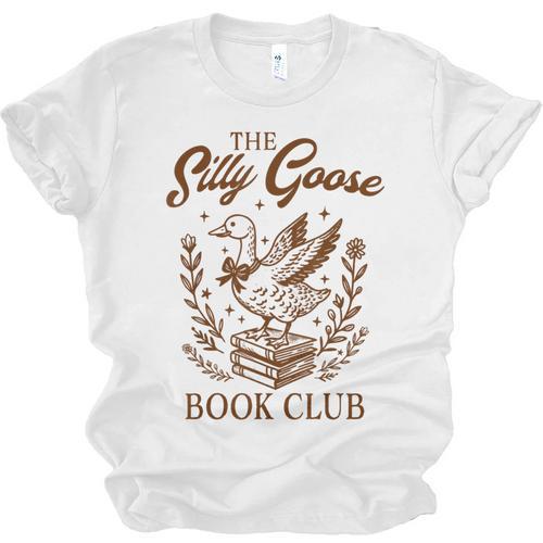Reading Book Lover Bookish Librarian Silly Goose Book Club Unisex Jersey T-Shirt - Bookorys UK