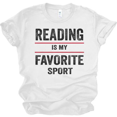 Reading Is My Favorite Sport Book Lover Quote Unisex Jersey T-Shirt - Bookorys DE