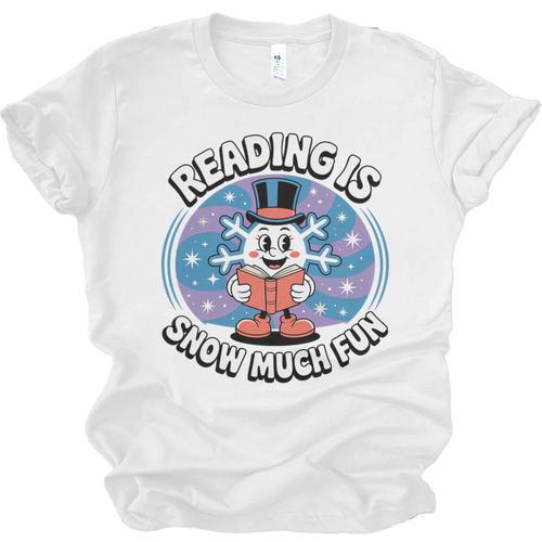 Reading Is Snow Much Fun Snowflake Book Lovers Winter Theme Premium Tri-Blend Unisex Jersey T-Shirt - Bookorys