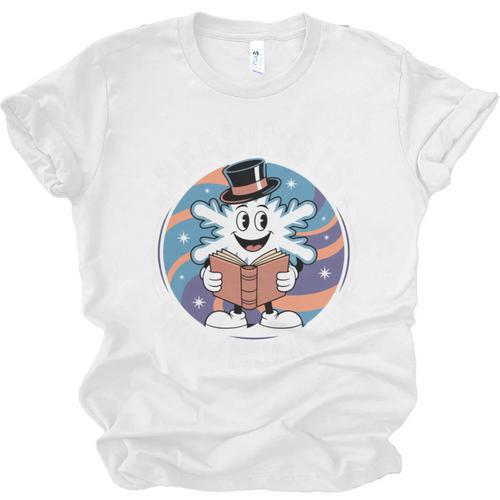 Reading Is Snow Much Fun Snowflake Top Hat Book Fan Winter Unisex Jersey T-Shirt - Bookorys