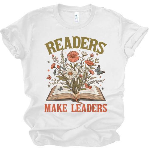 Reading Squad Book Lover Bookish Floral Readers Make Leaders Unisex Jersey T-Shirt - Bookorys CA