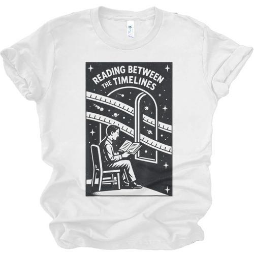Reading Between The Timelines Time Travel Books Unisex Jersey T-Shirt - Bookorys AU