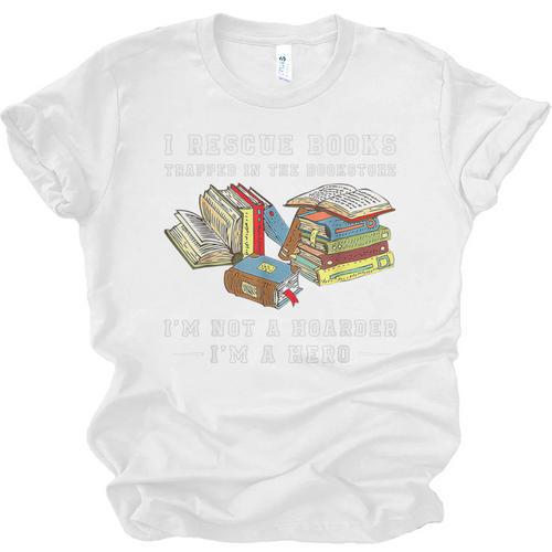 I Rescue Book Trapped In The Bookstore I'm Not A Hoarder Premium Tri-Blend Unisex Jersey T-Shirt - Bookorys