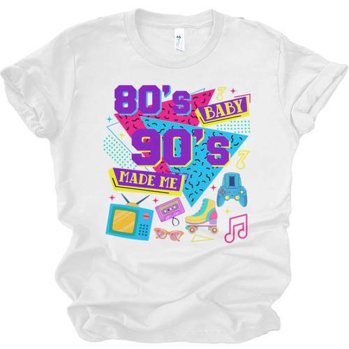 Retro 1980s 80's Baby 1990s 90's Made Me Nostalgia Birthday Premium Tri-Blend Unisex Jersey T-Shirt - Figerry