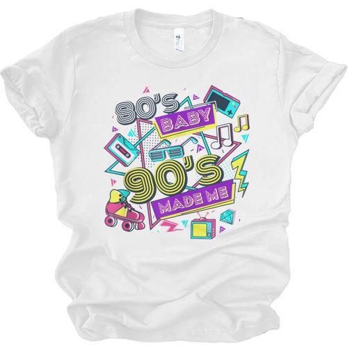 Retro 1980s 80's Baby 1990s 90's Made Me Vaporwave Nostalgia Unisex Jersey T-Shirt - Figerry
