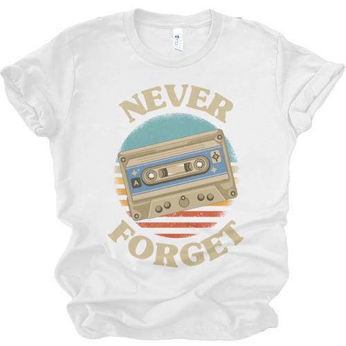 Retro Cassette Never Forget Nostalgia Vintage Unisex Jersey T-Shirt - Figerry