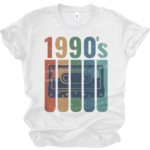Retro Nineties Style Audio Tape Nostalgia Year 1990 Premium Tri-Blend Unisex Jersey T-Shirt - Figerry