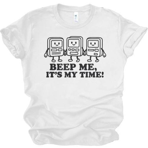 Retro Pager Squad Minimalist Monochrome Cartoon Nostalgia Unisex Jersey T-Shirt - Figerry