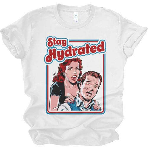 Retro Vampire Book Cover Style Stay Hydrated Halloween Unisex Jersey T-Shirt - Bookorys AU