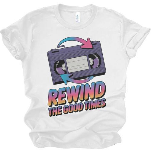 Rewind Good Times Retro VHS Tape Nostalgia 80s 90s Premium Tri-Blend Unisex Jersey T-Shirt - Figerry