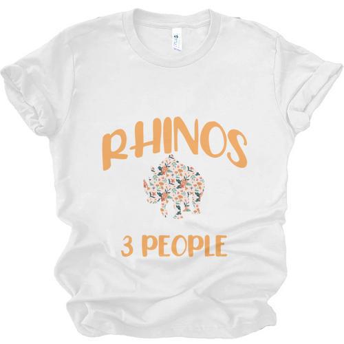 I Like Rhinos And Maybe 3 People Introvert Animal Unisex Jersey T-Shirt - Raresse