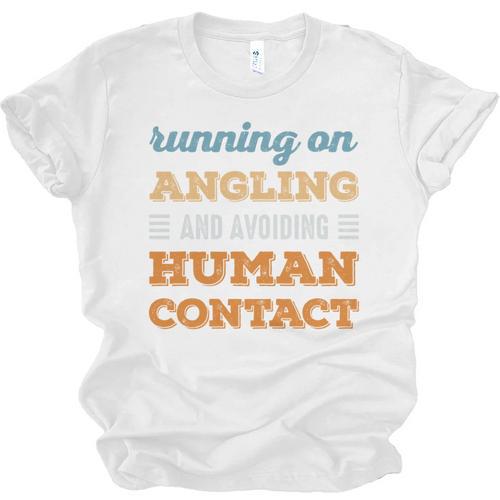 Running On Angling Social Introvert Humor Vintage Unisex Jersey T-Shirt - Raresse