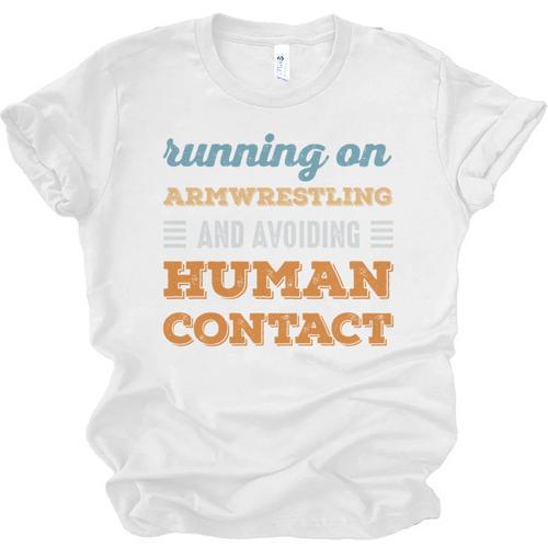 Running On Armwrestling Social Introvert Humor Vintage Unisex Jersey T-Shirt - Raresse