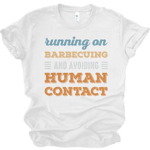 Running On Barbecuing Social Introvert Humor Vintage Unisex Jersey T-Shirt - Raresse
