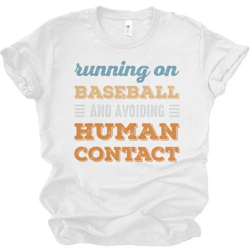 Running On Baseball Social Introvert Humor Vintage Unisex Jersey T-Shirt - Raresse