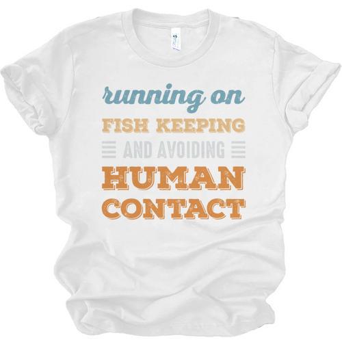 Running On Fish Keeping Social Introvert Humor Vintage Unisex Jersey T-Shirt - Raresse