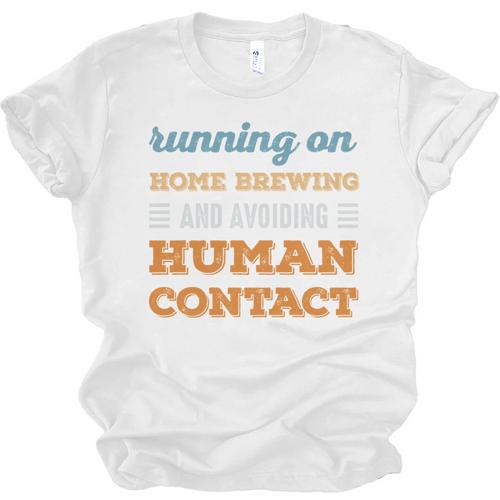 Running On Home Brewing Social Introvert Humor Vintage Unisex Jersey T-Shirt - Raresse