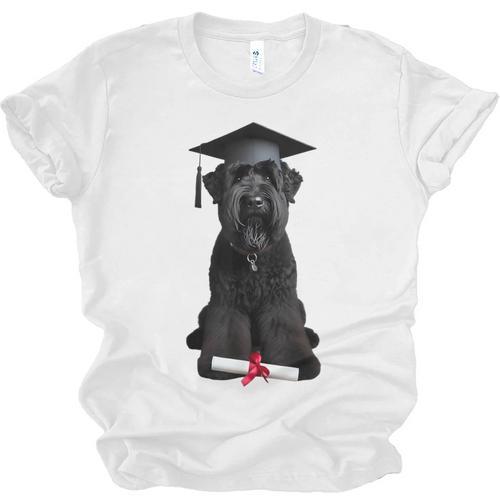 Russian Terrier Dog Graduation Cap Graduate Owner Grad Unisex Jersey T-Shirt - Best Gift Smart