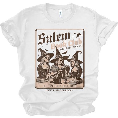 Salem Book Club Bookish Halloween Retro Salem Witch Book Unisex Jersey T-Shirt - Bookorys