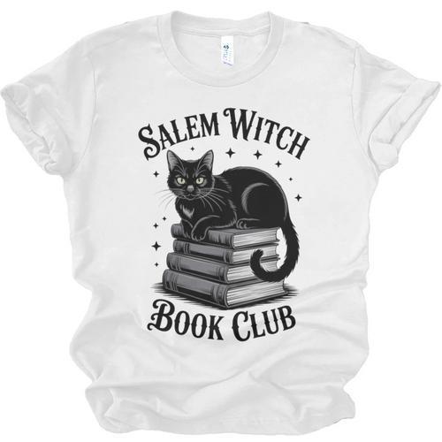 Salem Witch Book Club Bookish Halloween Cat Women Unisex Jersey T-Shirt - Bookorys