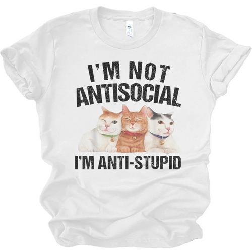 Sarcasm Cat Sarcastic Introvert Antisocial Cat Lover Unisex Jersey T-Shirt - Raresse